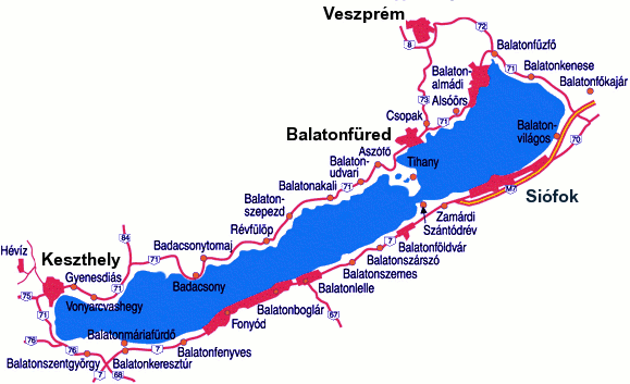 Lago Balaton mapa e infografía