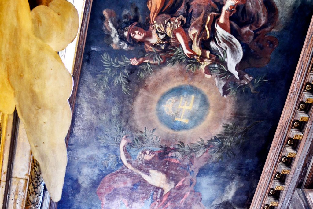 Frescos alegoría barroco ángeles techos interior salas Palacio Barroco Drottningholm Suecia