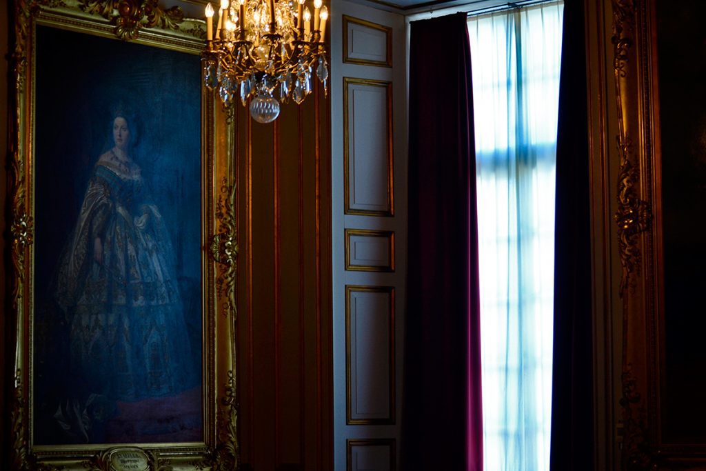 Sala privada estancia cuadro reina lámpara Palacio Real Drotttningholm